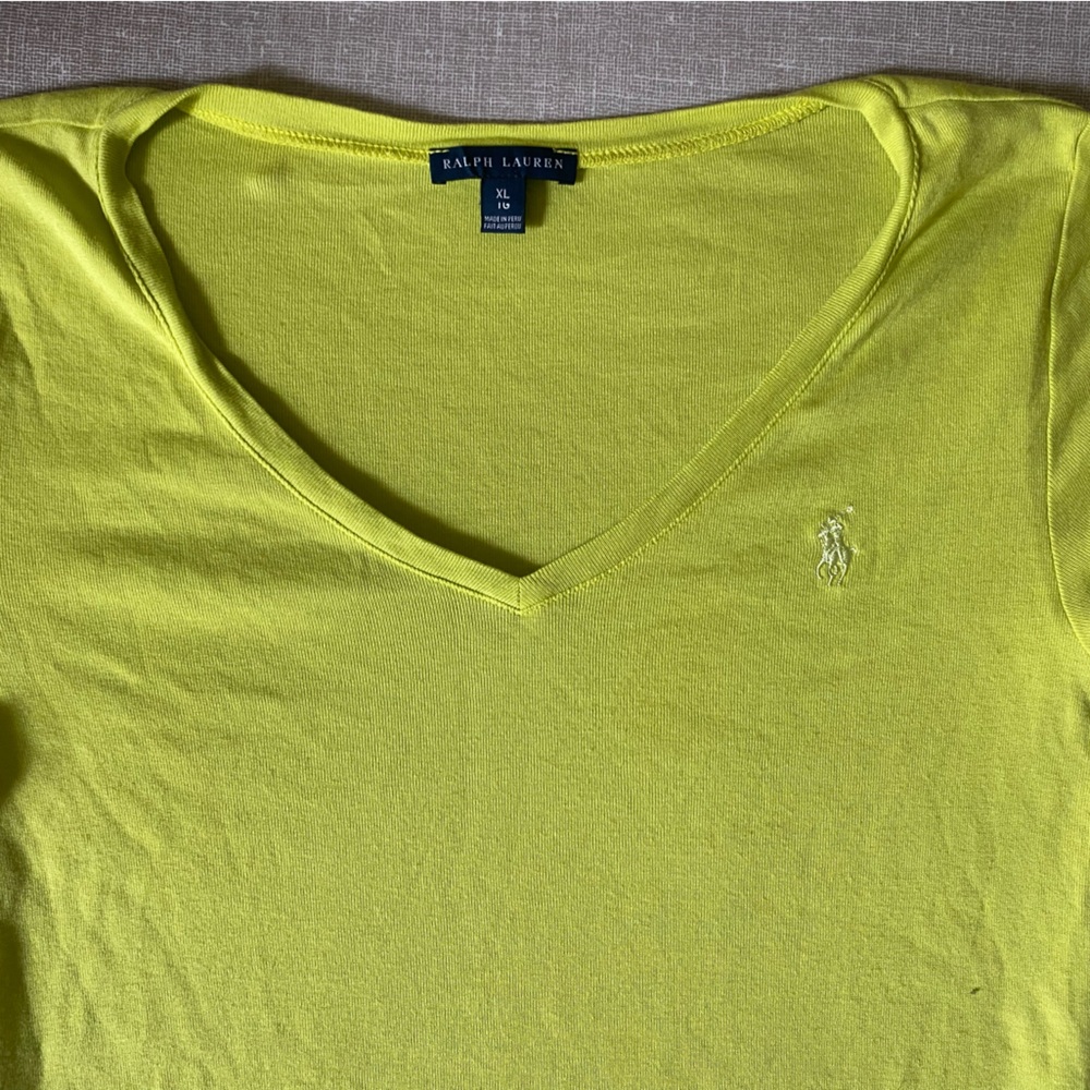 Ralph Lauren Lime Green V-Neck